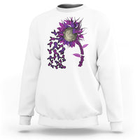 Epilepsy Awareness Day Sweatshirt Sunflower Survivor Fighter - Wonder Print Shop