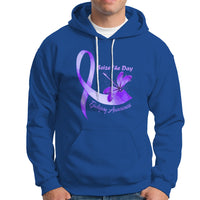 Epilepsy Awareness Day Hoodie Seize The Dad with Purple Ribbon and Dragonfly - Wonder Print Shop