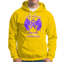 Epilepsy Awareness Hoodie I Am A Warrior Purple Ribbon With Wings - Wonder Print Shop