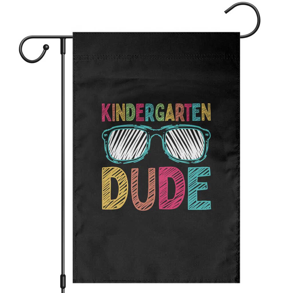 Kindergarten Dude Garden Flag Funny First Day Back to School Student