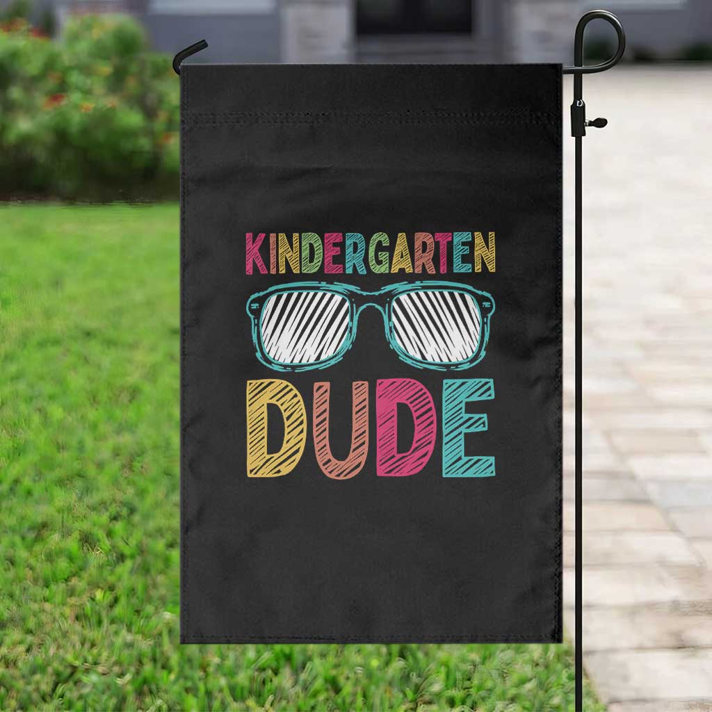 Kindergarten Dude Garden Flag Funny First Day Back to School Student