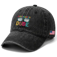 Kindergarten Dude Washed Cotton Baseball Cap Funny First Day Back to School Student