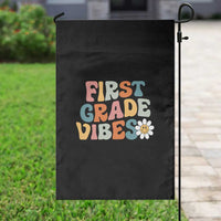 Retro 1st Day of School Garden Flag First Grade Vibes 1st Grade Team