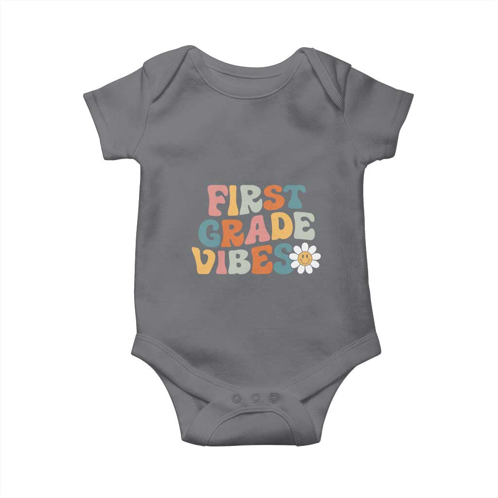 Retro 1st Day of School Baby Onesie First Grade Vibes 1st Grade Team