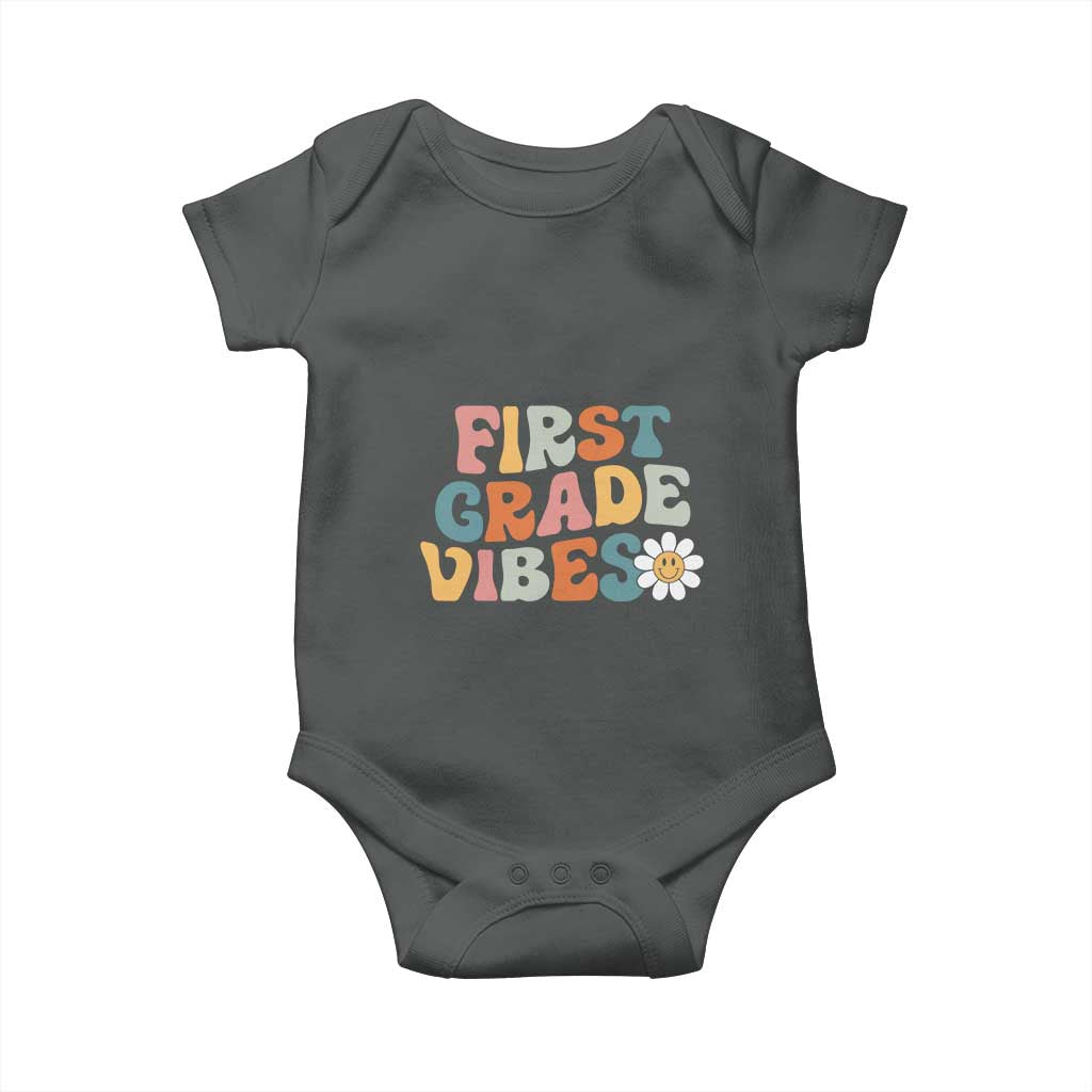 Retro 1st Day of School Baby Onesie First Grade Vibes 1st Grade Team