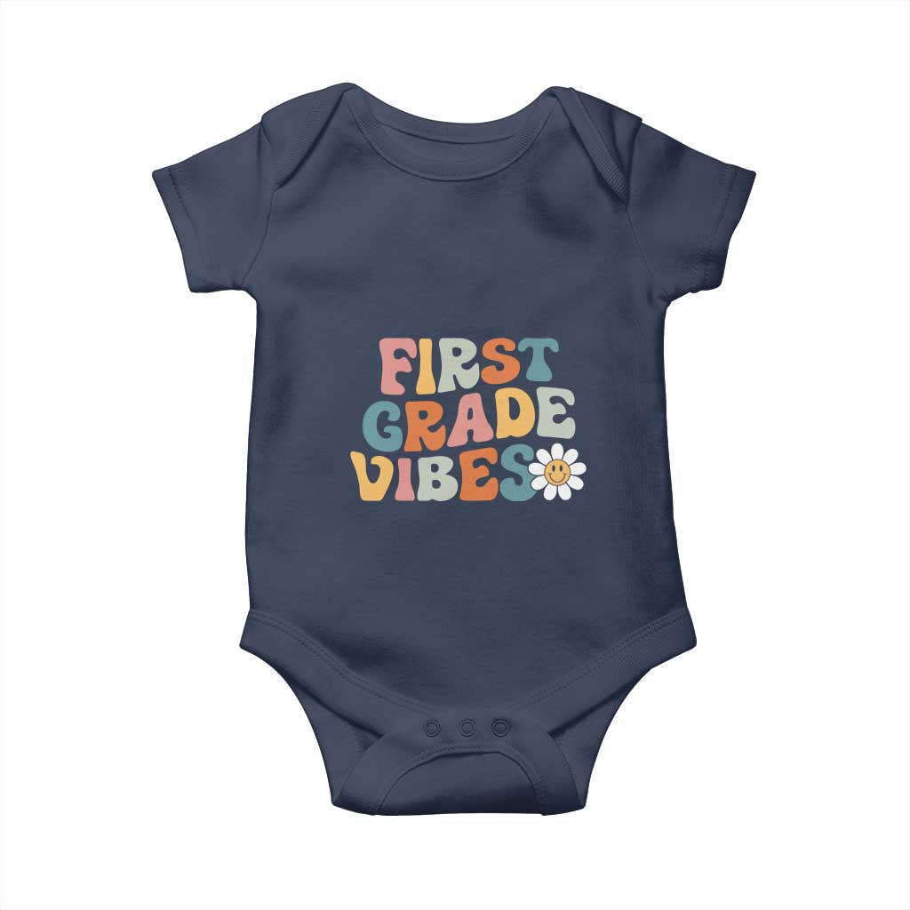 Retro 1st Day of School Baby Onesie First Grade Vibes 1st Grade Team