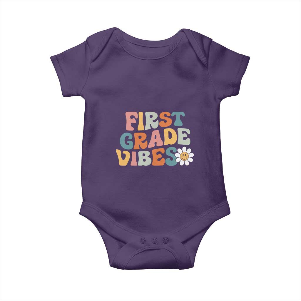 Retro 1st Day of School Baby Onesie First Grade Vibes 1st Grade Team
