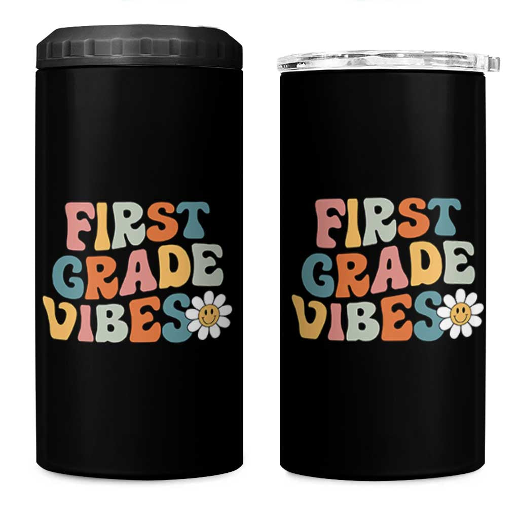 Retro 1st Day of School 4 in 1 Can Cooler Tumbler First Grade Vibes 1st Grade Team