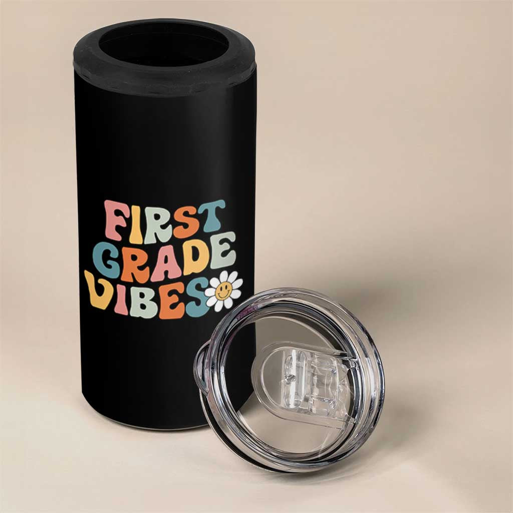 Retro 1st Day of School 4 in 1 Can Cooler Tumbler First Grade Vibes 1st Grade Team