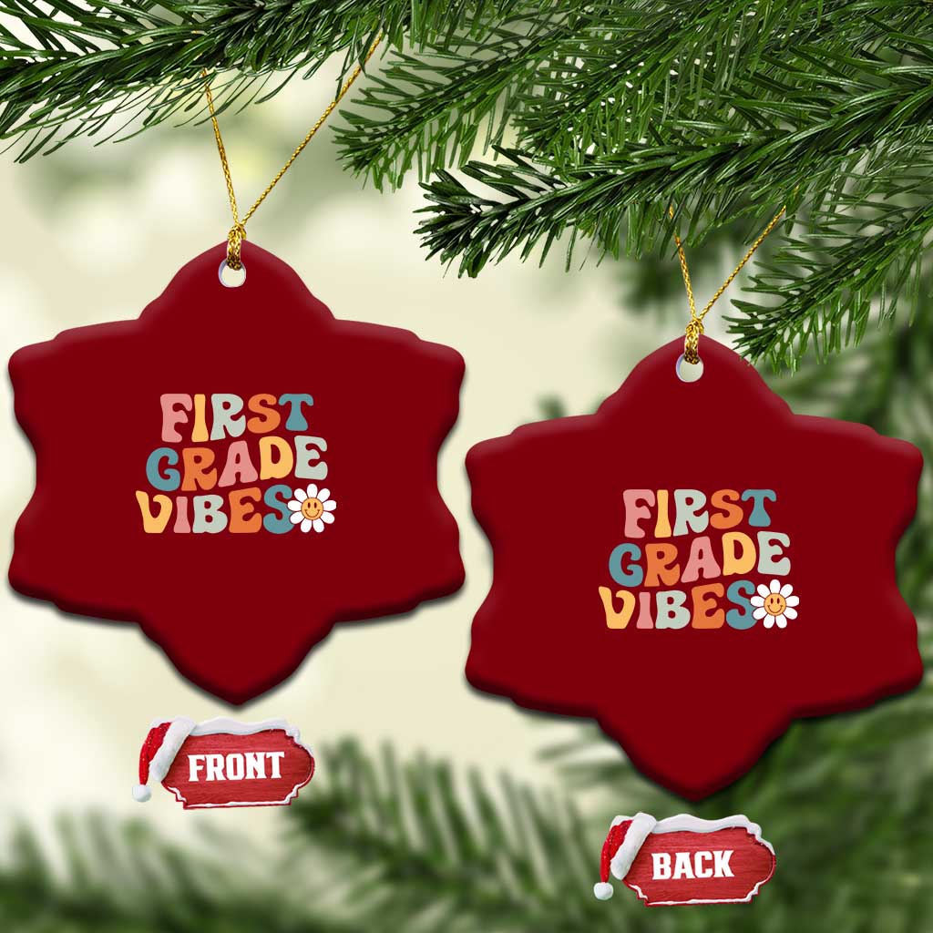 Retro 1st Day of School Ceramic Ornament First Grade Vibes 1st Grade Team