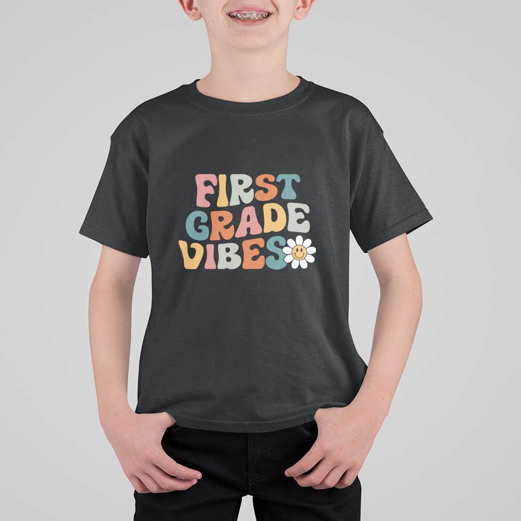 Retro 1st Day of School T Shirt For Kid First Grade Vibes, 1st Grade Team