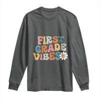Retro 1st Day of School Long Sleeve Shirt First Grade Vibes 1st Grade Team