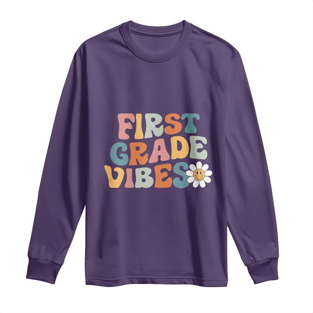 Retro 1st Day of School Long Sleeve Shirt First Grade Vibes 1st Grade Team