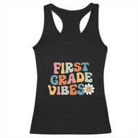 Retro 1st Day of School Racerback Tank Top First Grade Vibes 1st Grade Team