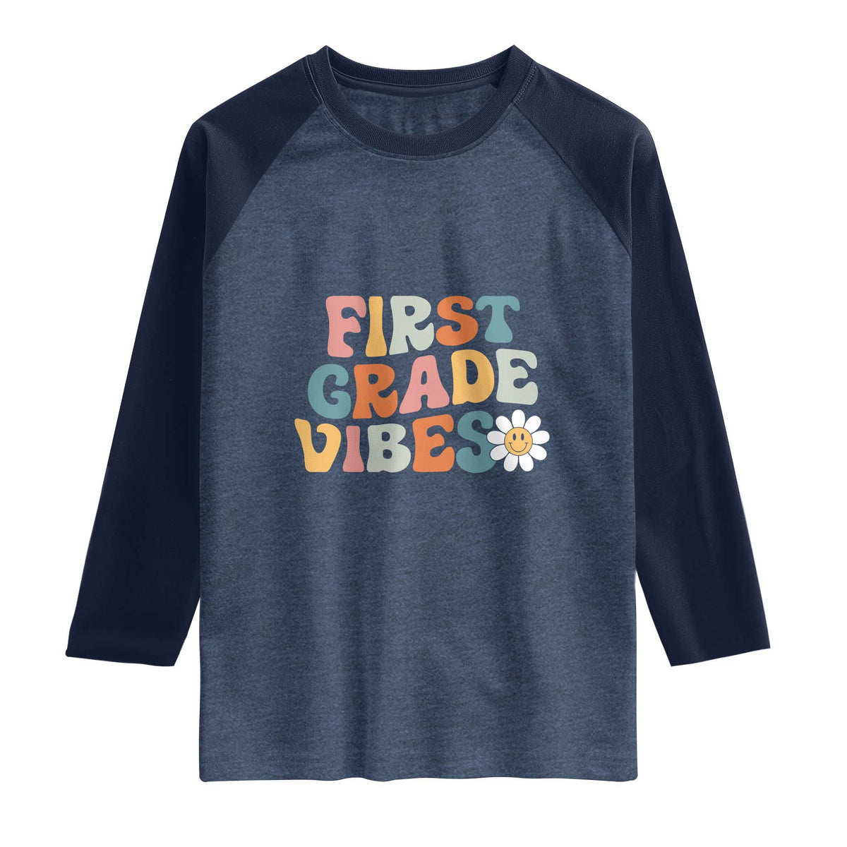 Retro 1st Day of School Raglan Shirt First Grade Vibes 1st Grade Team