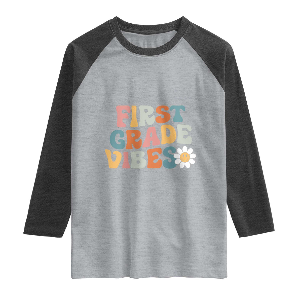 Retro 1st Day of School Raglan Shirt First Grade Vibes 1st Grade Team