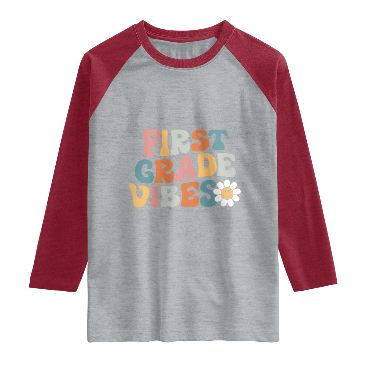 Retro 1st Day of School Raglan Shirt First Grade Vibes 1st Grade Team