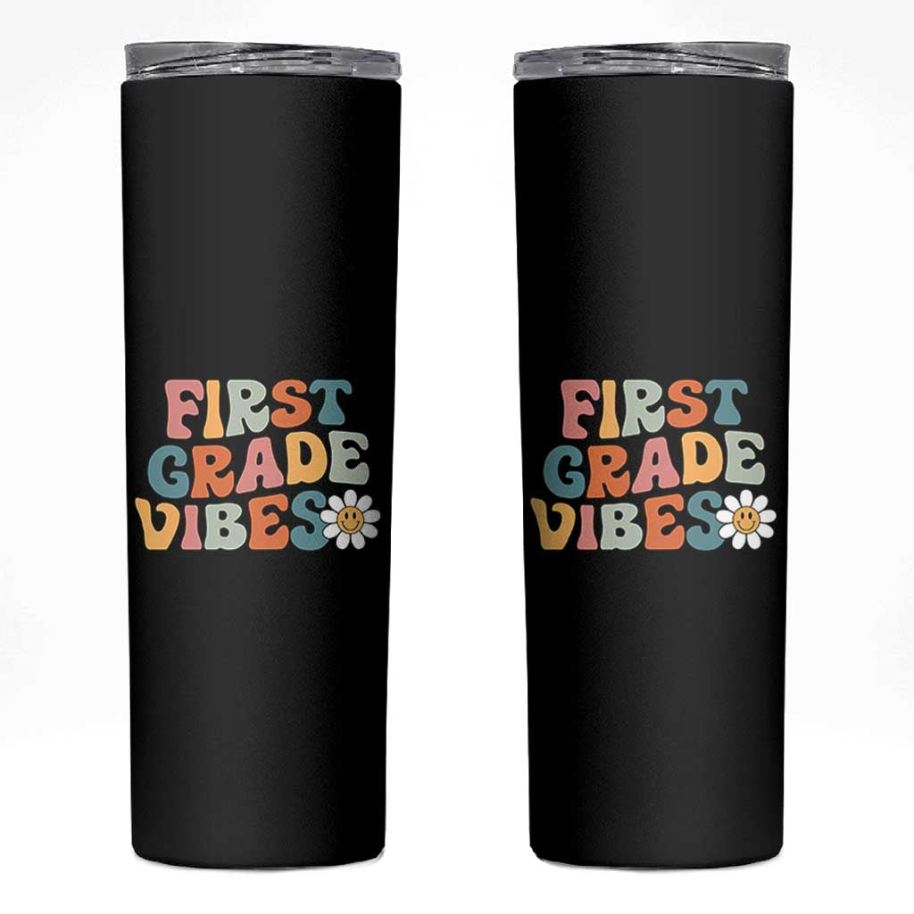 Retro 1st Day of School Skinny Tumbler First Grade Vibes 1st Grade Team