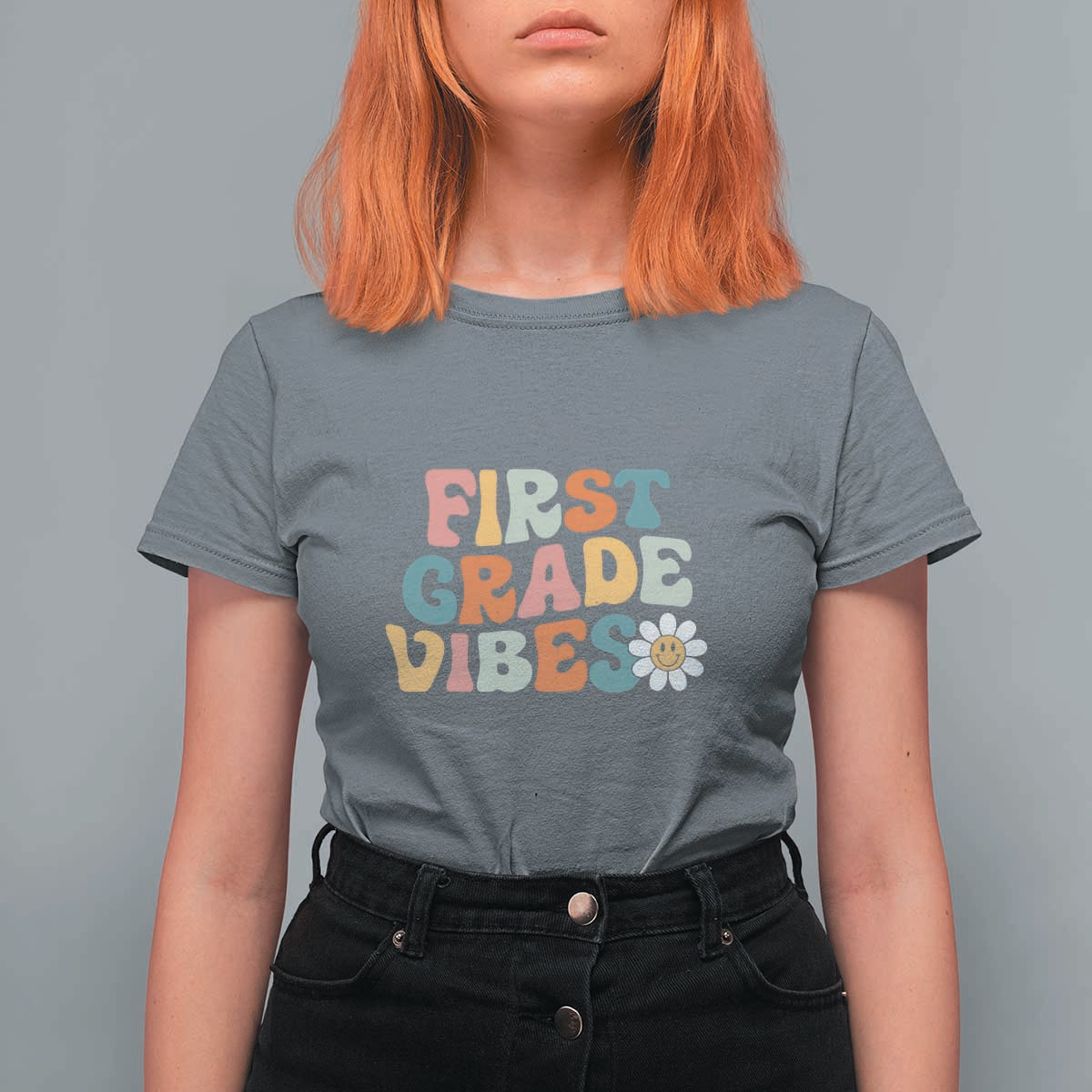 Retro 1st Day of School T Shirt For Women First Grade Vibes, 1st Grade Team