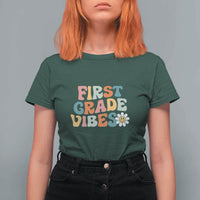 Retro 1st Day of School T Shirt For Women First Grade Vibes, 1st Grade Team