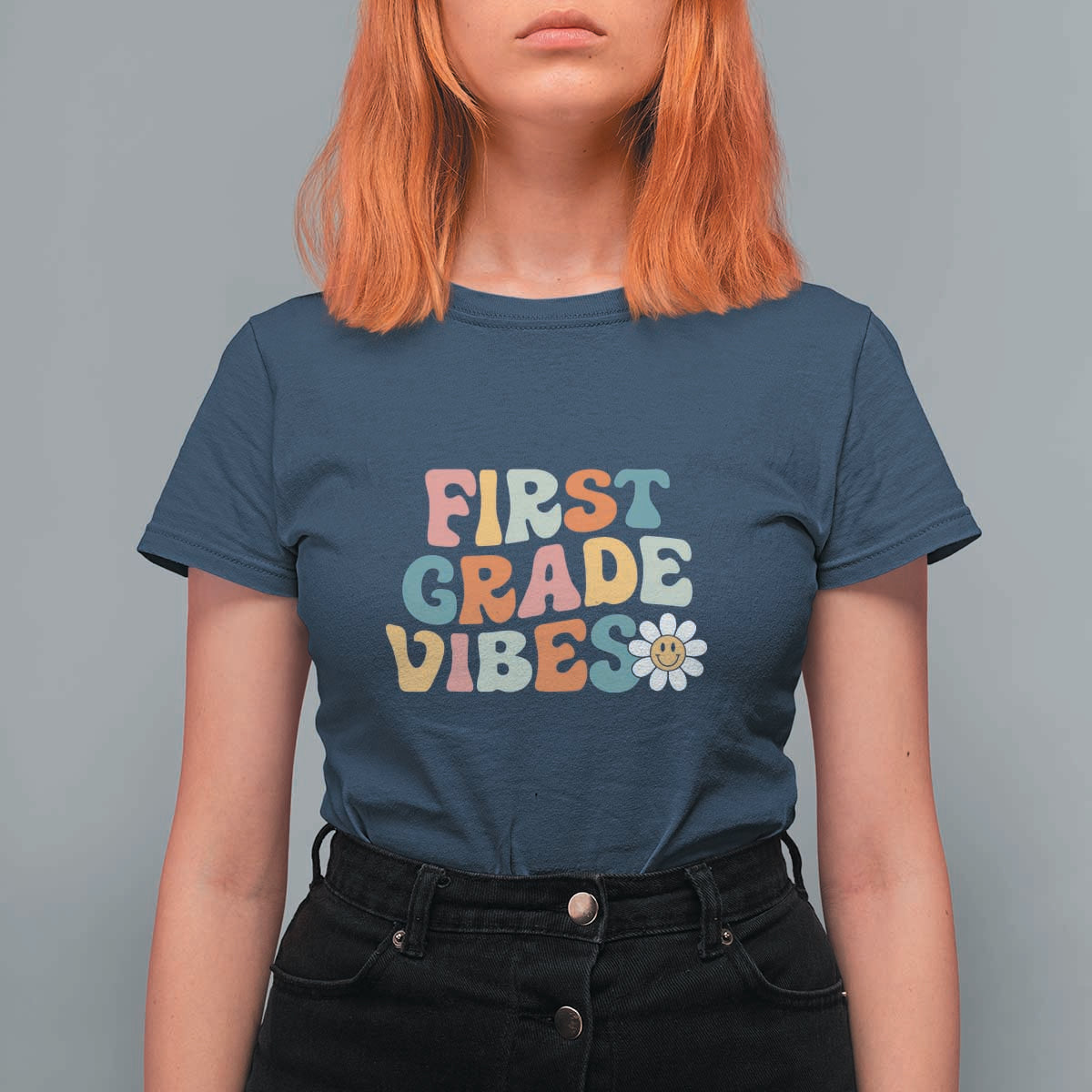 Retro 1st Day of School T Shirt For Women First Grade Vibes, 1st Grade Team