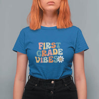 Retro 1st Day of School T Shirt For Women First Grade Vibes, 1st Grade Team