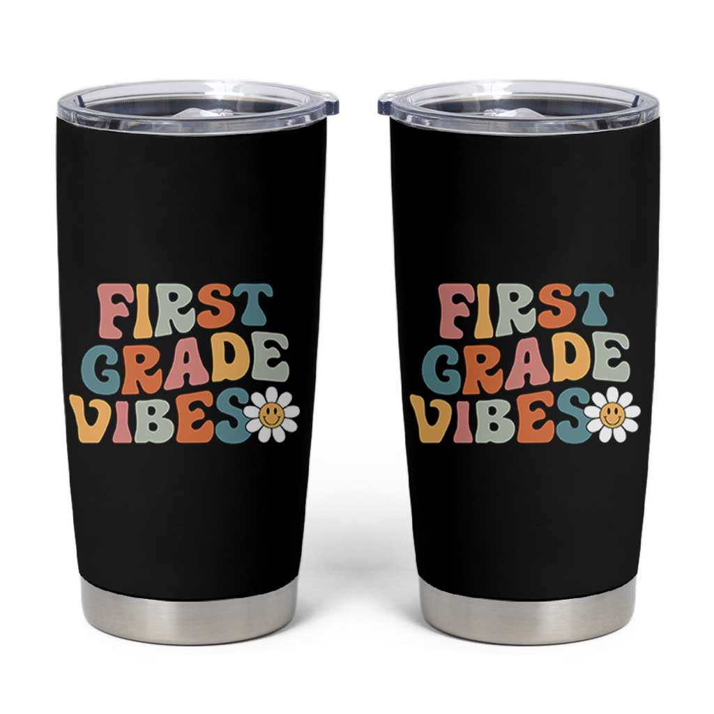 Retro 1st Day of School Tumbler Cup First Grade Vibes 1st Grade Team