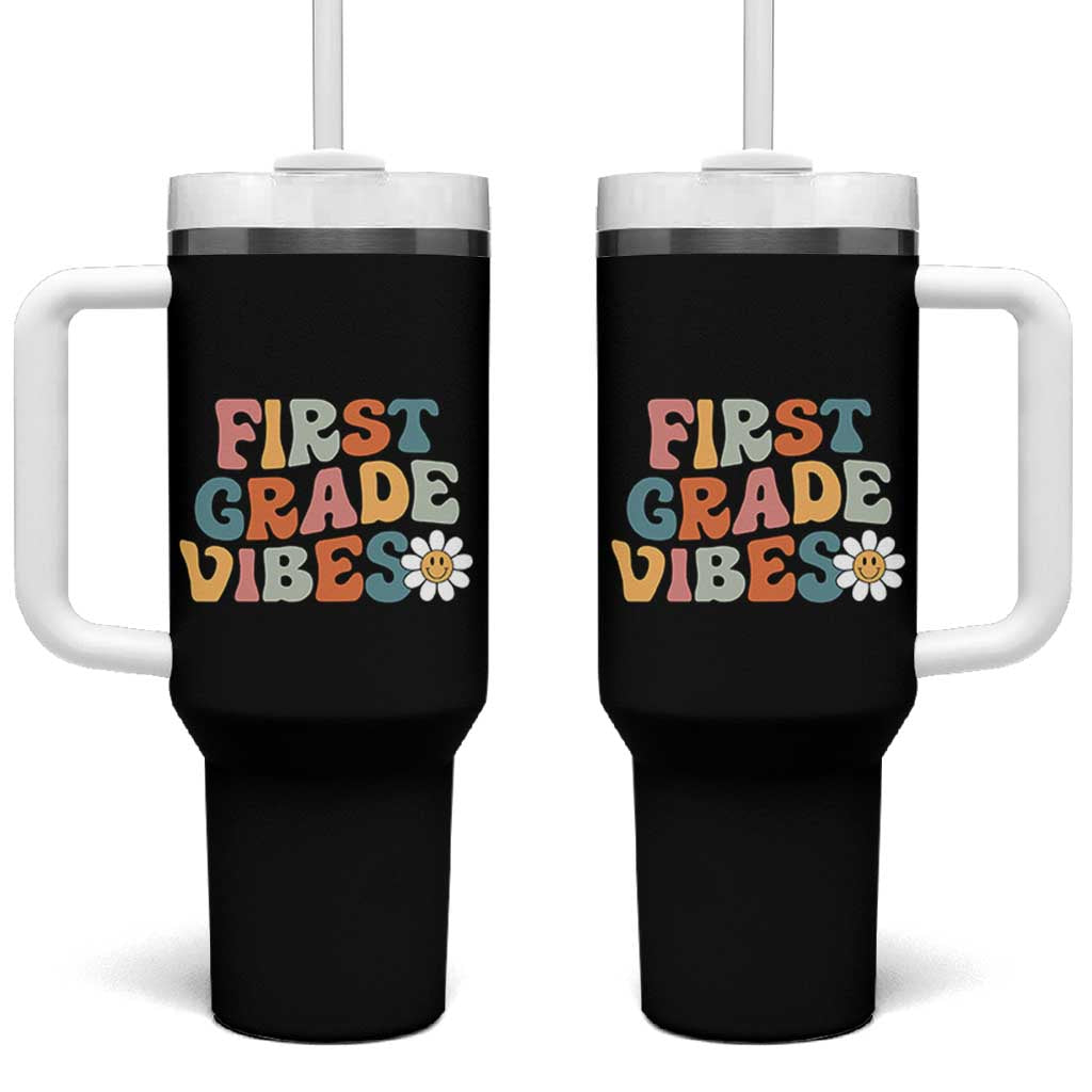 Retro 1st Day of School Tumbler With Handle First Grade Vibes 1st Grade Team