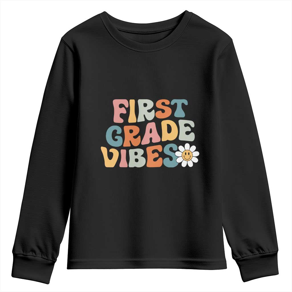 Retro 1st Day of School Youth Sweatshirt First Grade Vibes 1st Grade Team