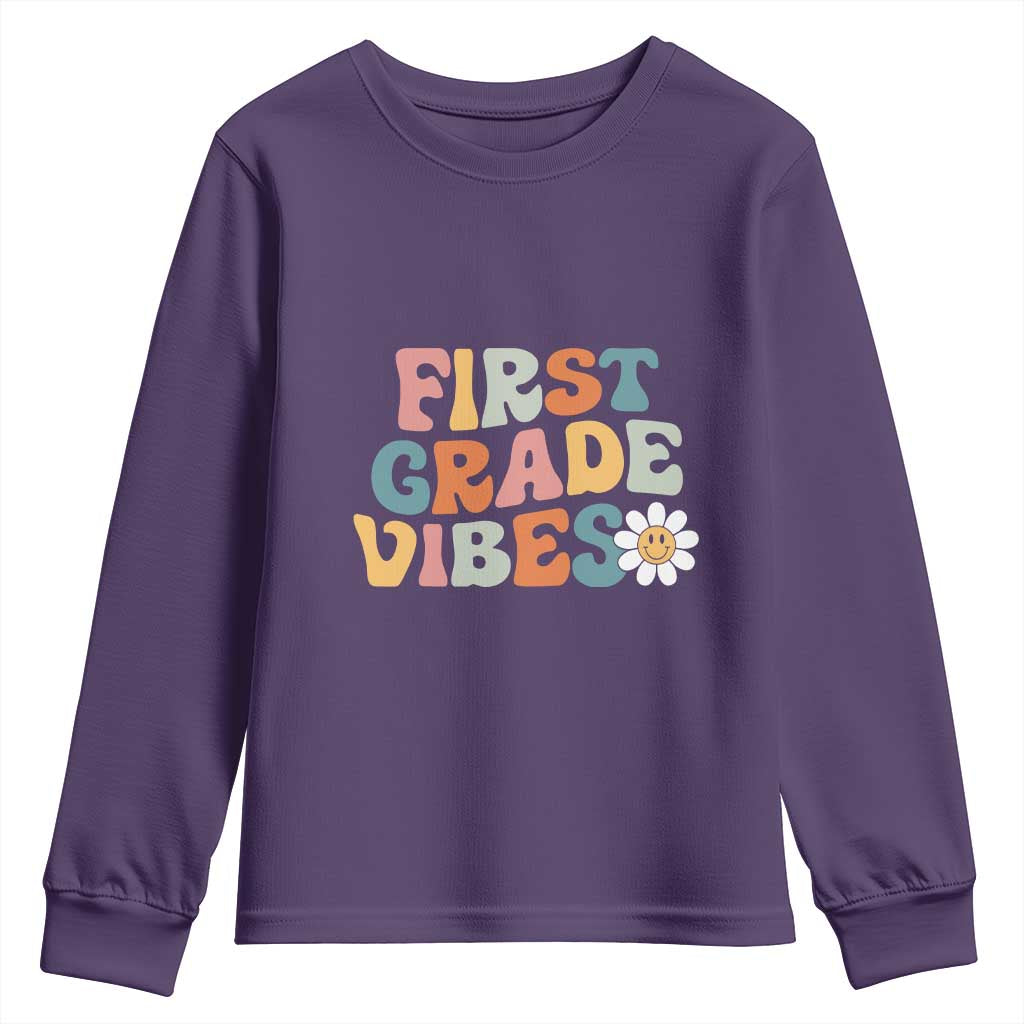 Retro 1st Day of School Youth Sweatshirt First Grade Vibes 1st Grade Team
