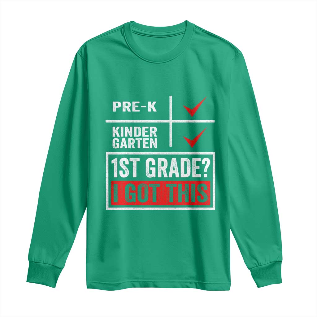 Boys and Girls First Day of First Grade Long Sleeve Shirt Back to School