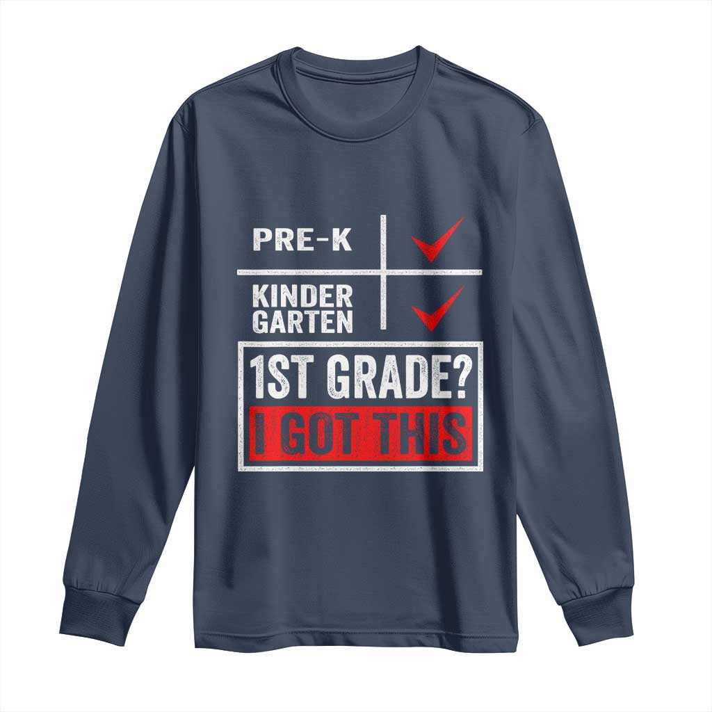 Boys and Girls First Day of First Grade Long Sleeve Shirt Back to School