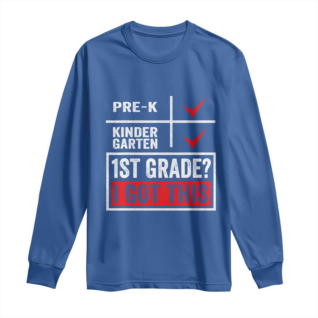 Boys and Girls First Day of First Grade Long Sleeve Shirt Back to School