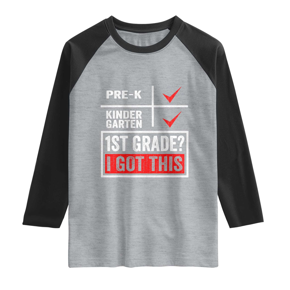 Boys and Girls First Day of First Grade Raglan Shirt Back to School