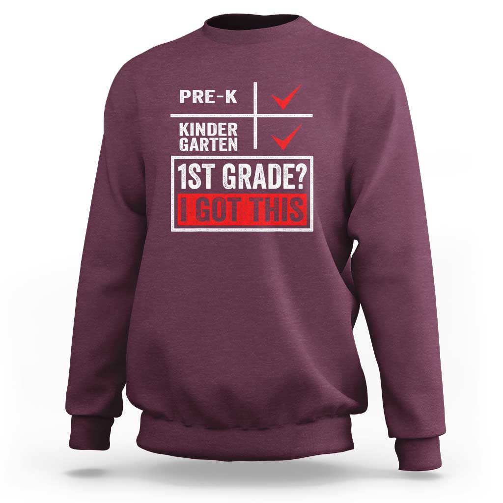 Boys and Girls First Day of First Grade Sweatshirt Back to School - Wonder Print Shop