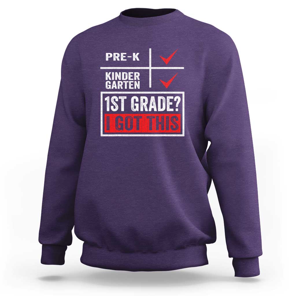 Boys and Girls First Day of First Grade Sweatshirt Back to School - Wonder Print Shop
