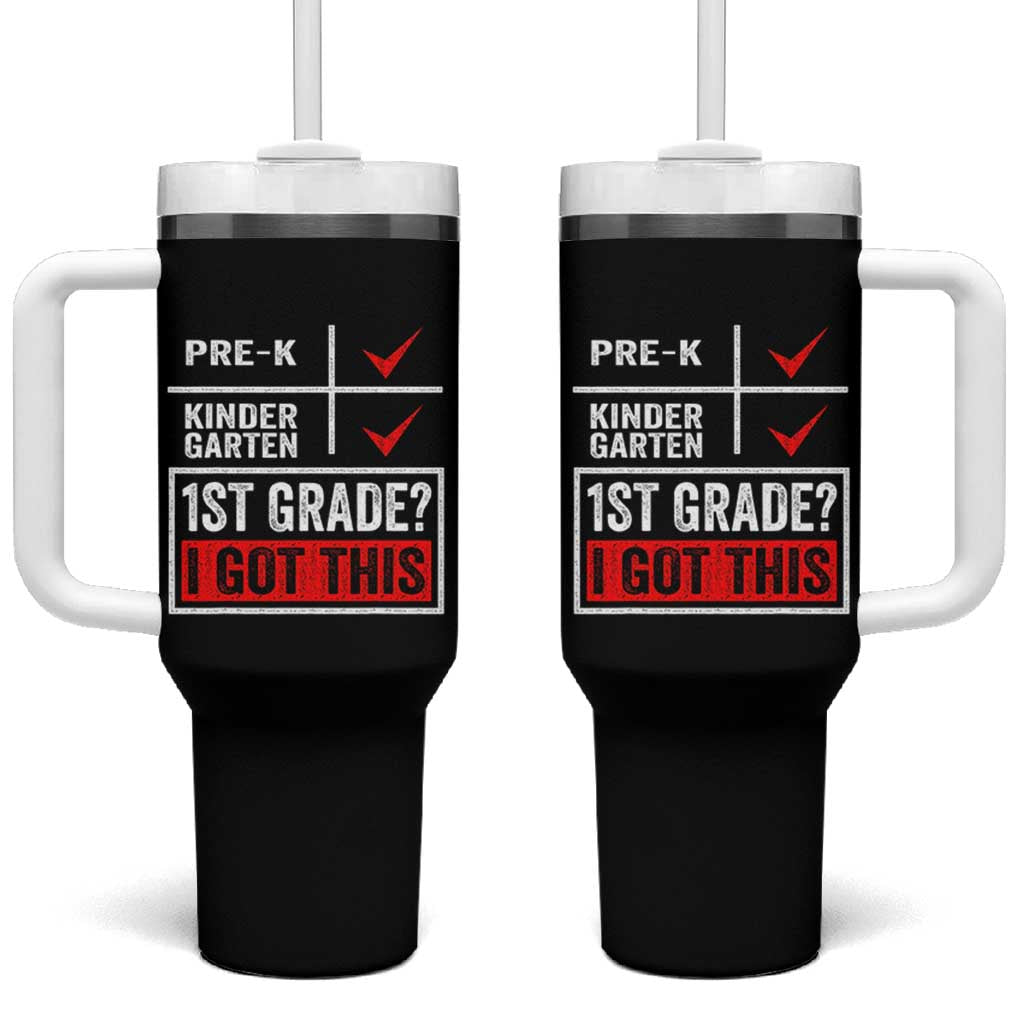 Boys and Girls First Day of First Grade Tumbler With Handle Back to School