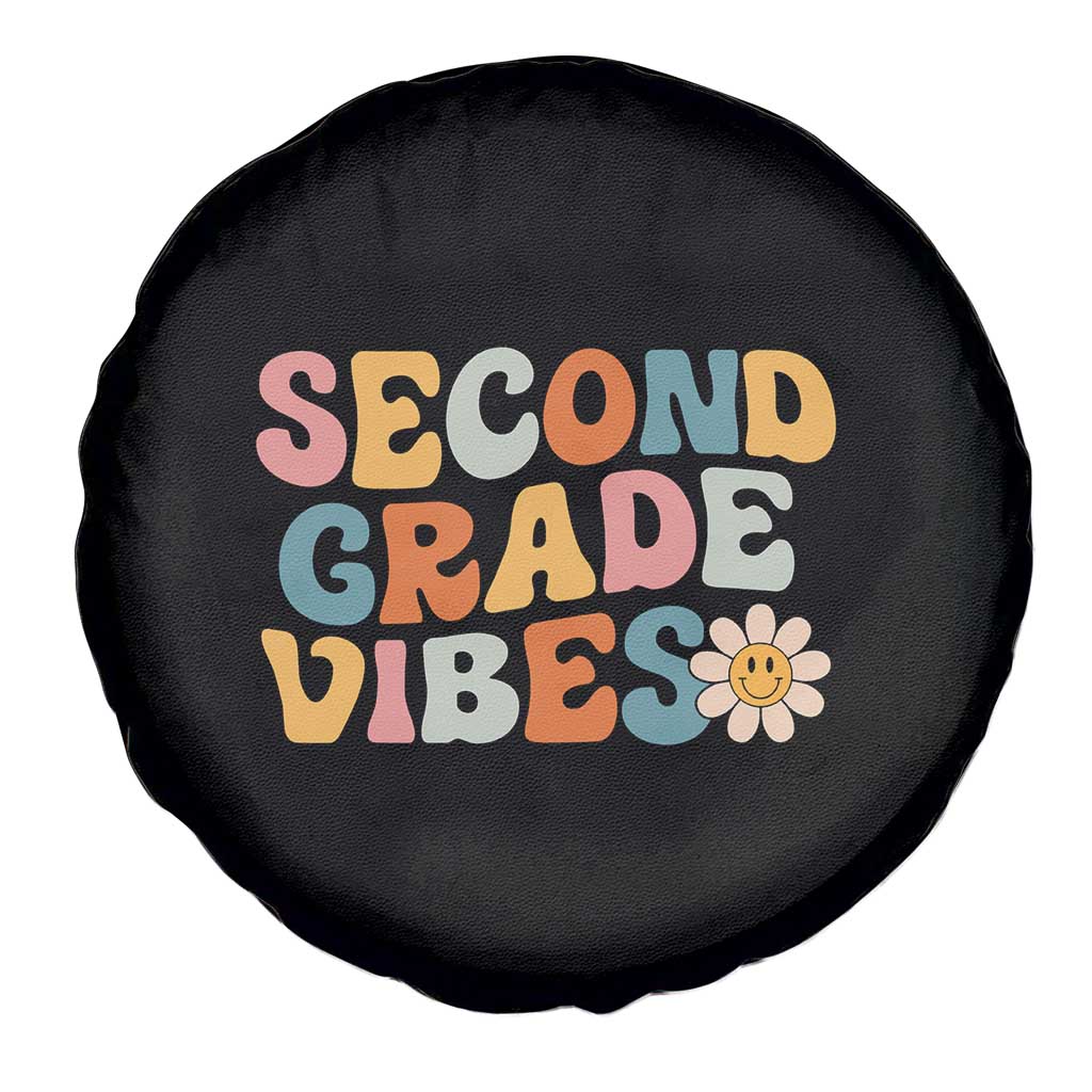 Groovy Retro Second Grade Vibes Spare Tire Cover Back to School 2nd Grade Team