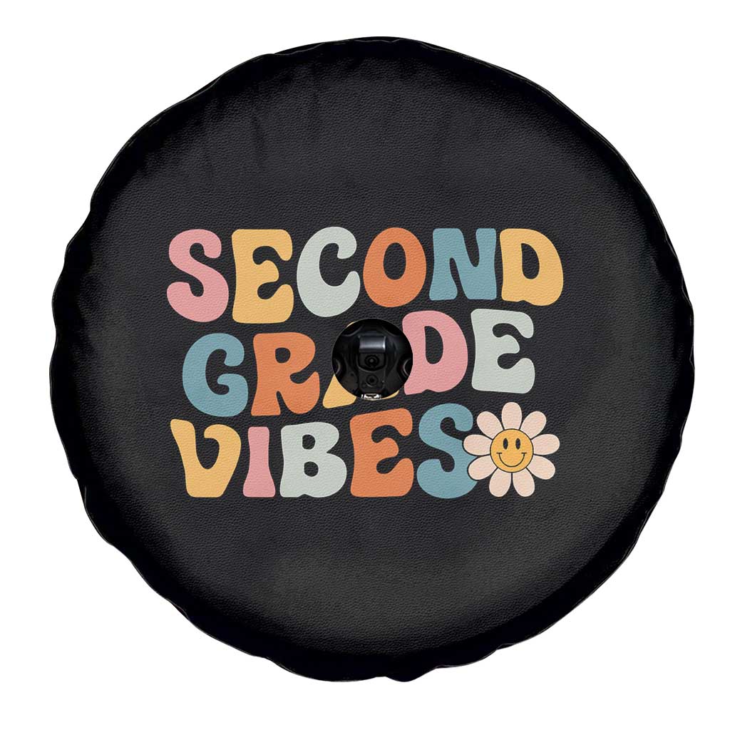 Groovy Retro Second Grade Vibes Spare Tire Cover Back to School 2nd Grade Team