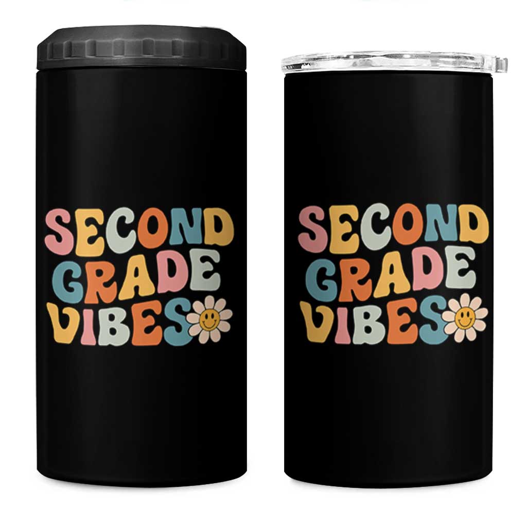 Groovy Retro Second Grade Vibes 4 in 1 Can Cooler Tumbler Back to School 2nd Grade Team