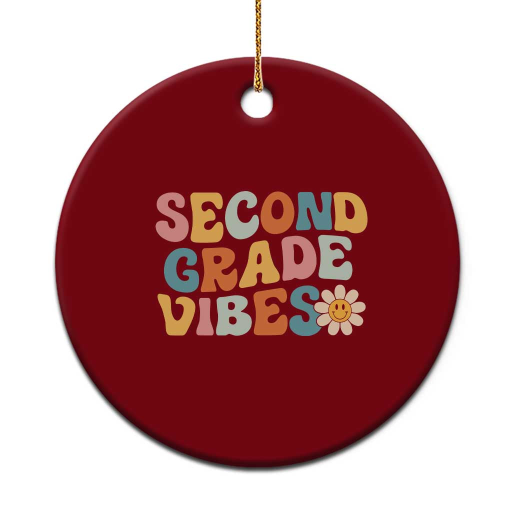 Groovy Retro Second Grade Vibes Ceramic Ornament Back to School 2nd Grade Team