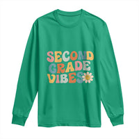 Groovy Retro Second Grade Vibes Long Sleeve Shirt Back to School 2nd Grade Team