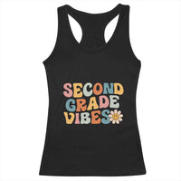 Groovy Retro Second Grade Vibes Racerback Tank Top Back to School 2nd Grade Team