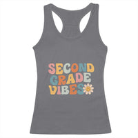 Groovy Retro Second Grade Vibes Racerback Tank Top Back to School 2nd Grade Team