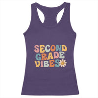 Groovy Retro Second Grade Vibes Racerback Tank Top Back to School 2nd Grade Team