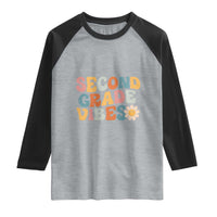 Groovy Retro Second Grade Vibes Raglan Shirt Back to School 2nd Grade Team