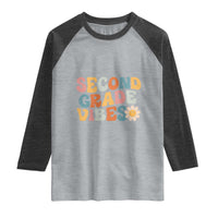 Groovy Retro Second Grade Vibes Raglan Shirt Back to School 2nd Grade Team