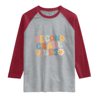Groovy Retro Second Grade Vibes Raglan Shirt Back to School 2nd Grade Team