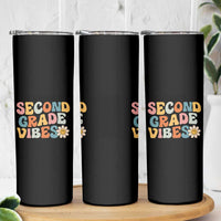 Groovy Retro Second Grade Vibes Skinny Tumbler Back to School 2nd Grade Team