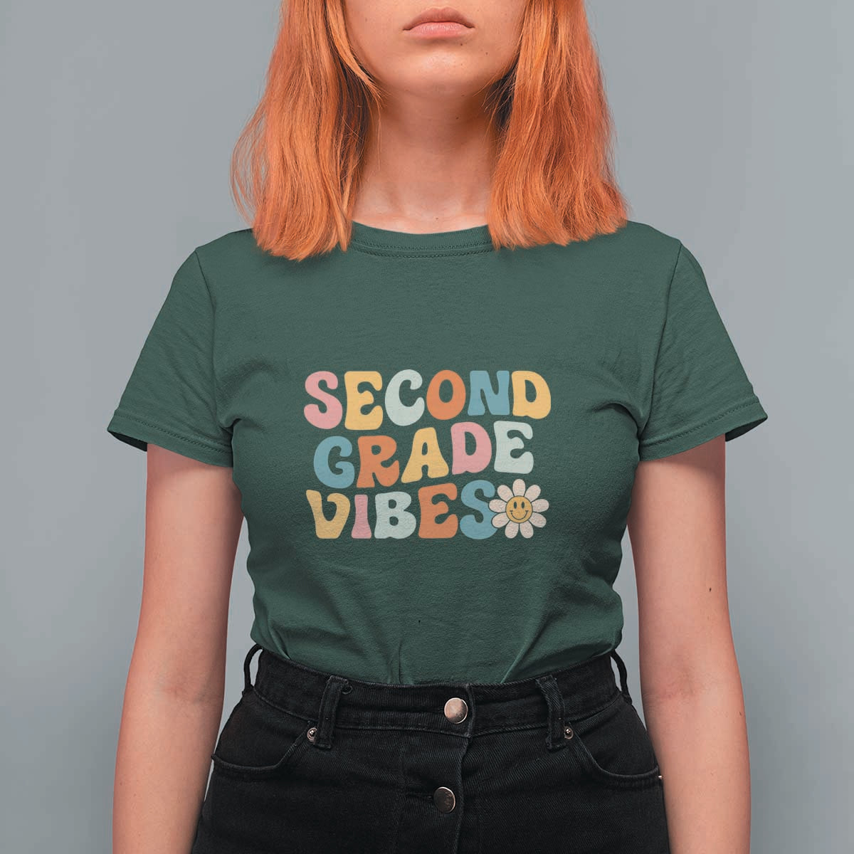 Retro Second Grade Vibes T Shirt For Women 2nd Grade Team, 1st Day of School